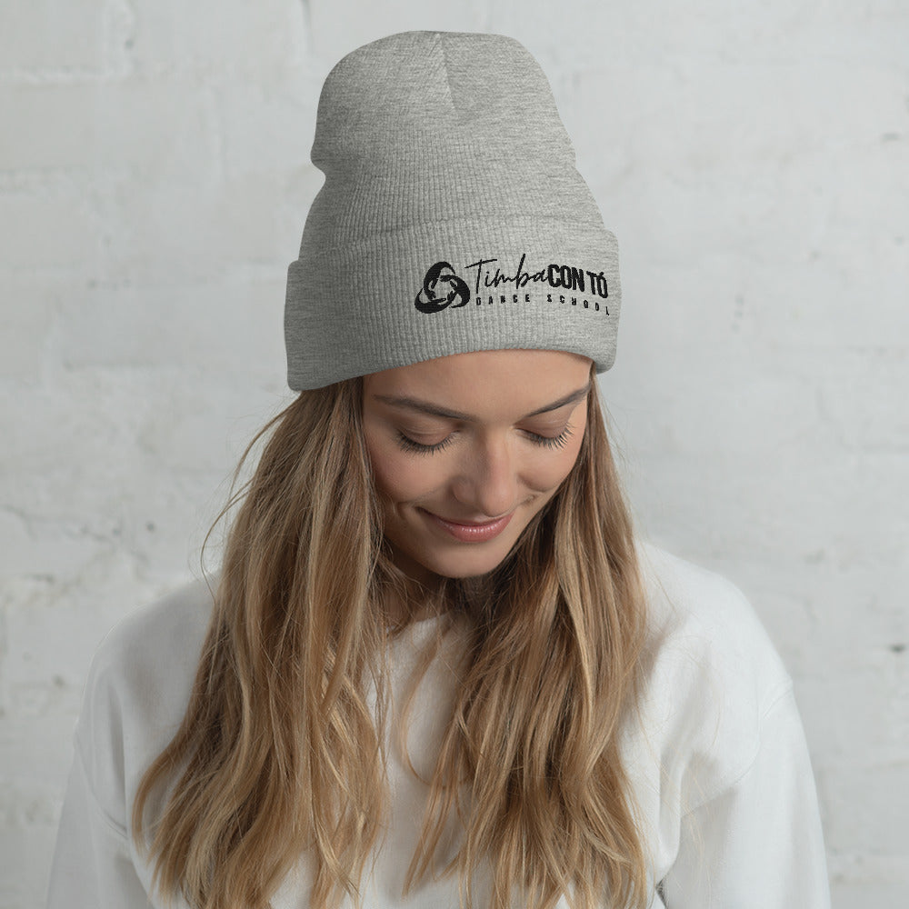 Gray and White Cuffed Beanies