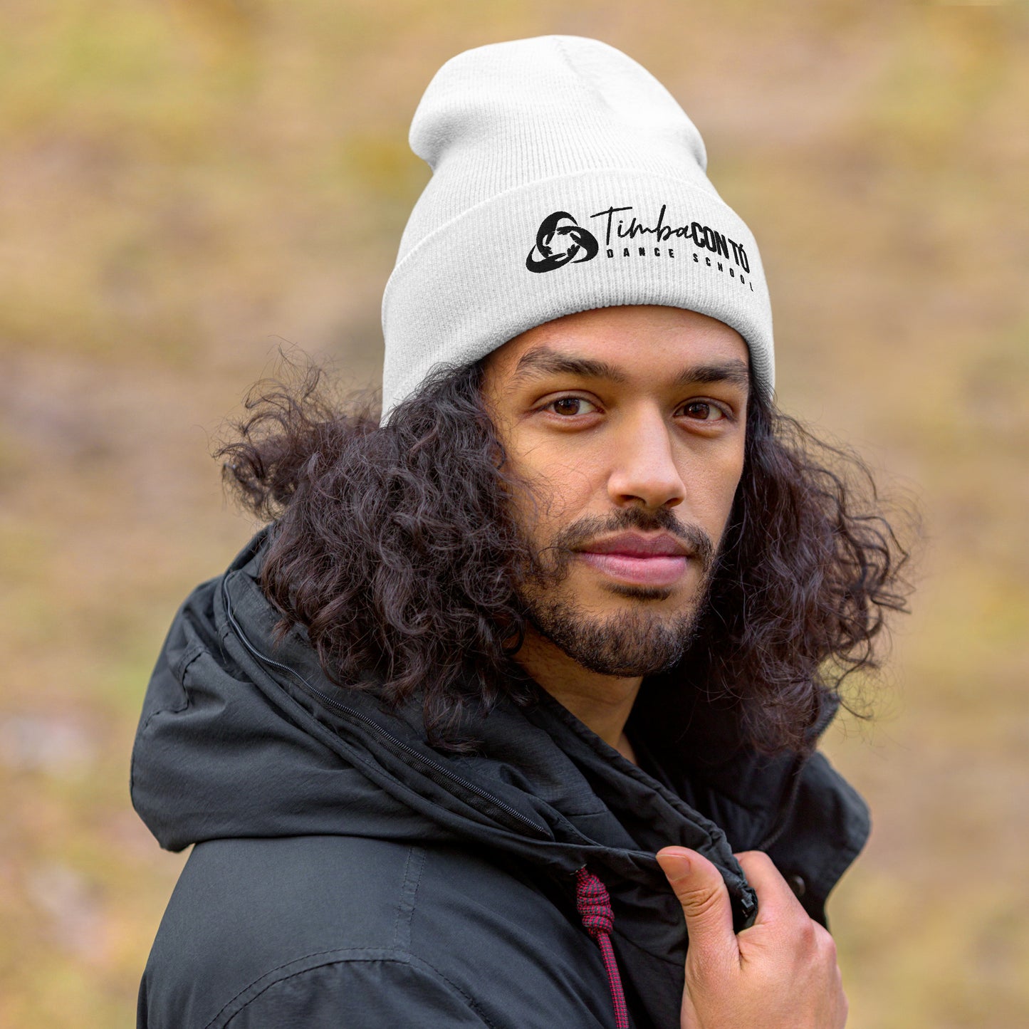 Gray and White Cuffed Beanies