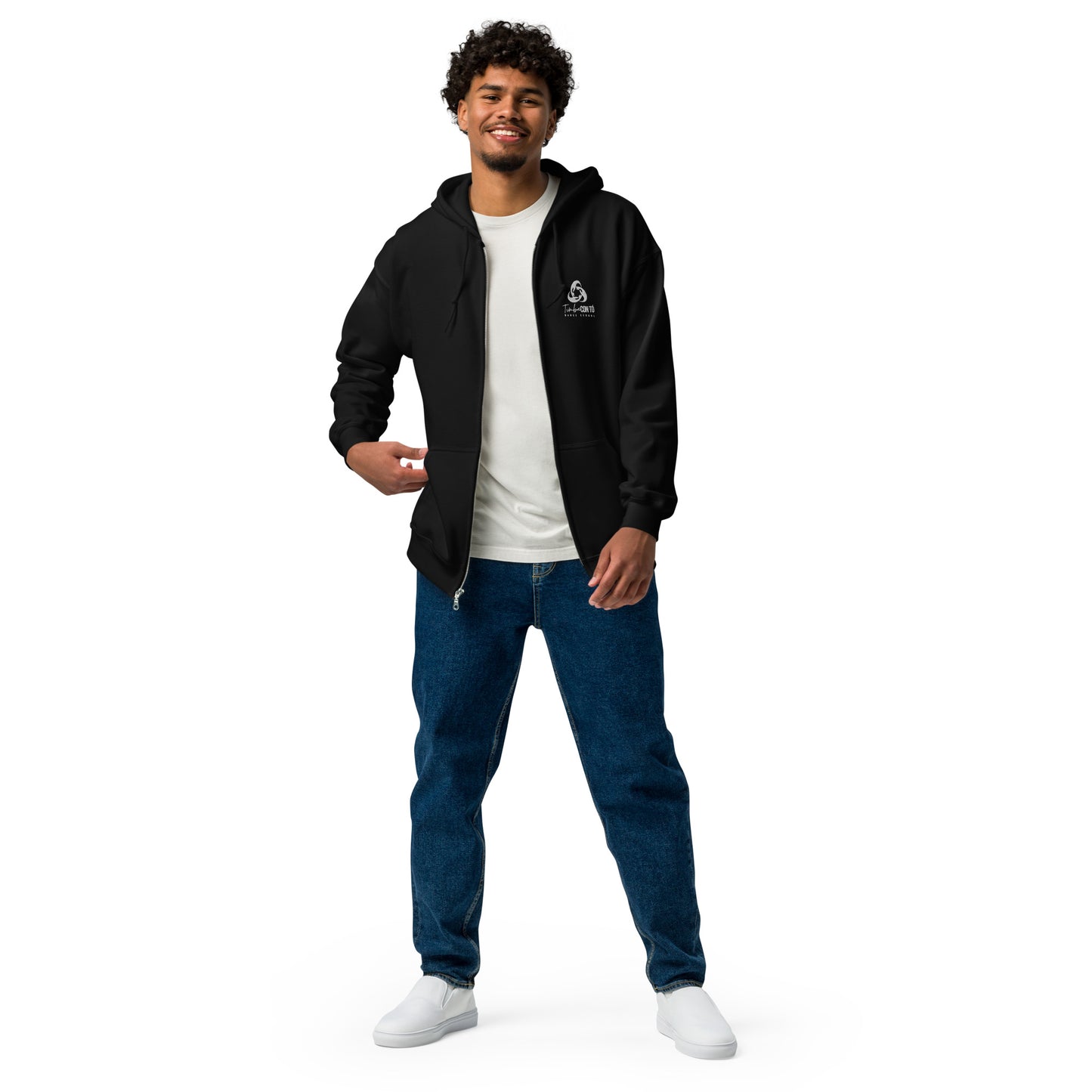 Black Unisex heavy blend zip hoodie