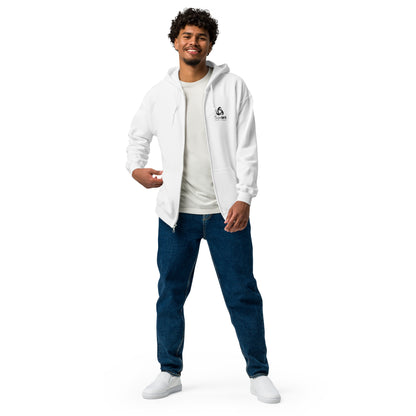 White Unisex heavy blend zip hoodie