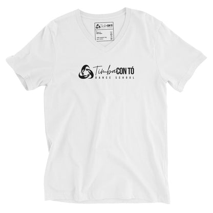 White Unisex Short Sleeve V-Neck T-Shirt